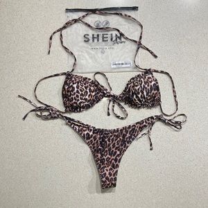 New SHEIN Two Piece Animal Print Bikini Size Medium, never worn